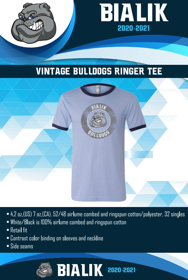 Bialik Vintage Bulldogs Ringer Tee