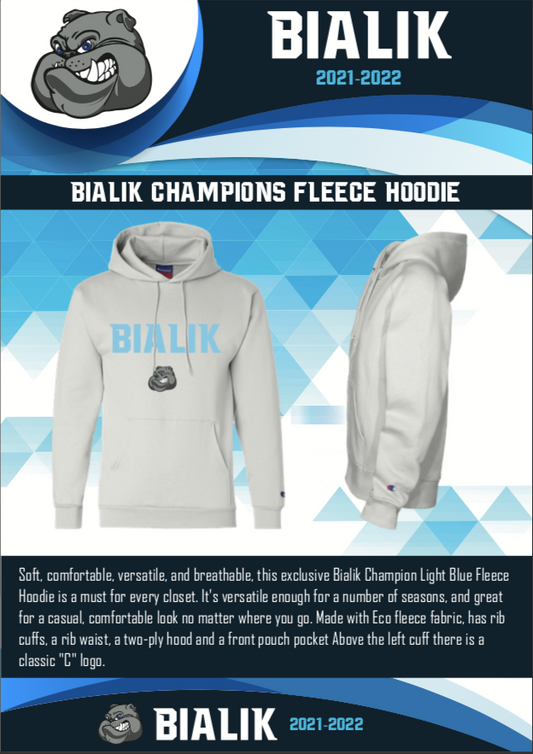 White Bialik Champions Fleece Hoodie